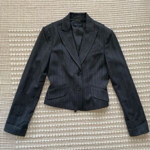 Women's Dark Gray Pinstripe Blazer